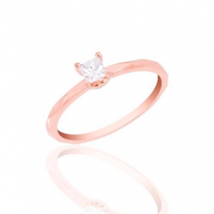 Cincin Berlian Solitaire / Cincin Princess Cut Victoria Jewellery - 0.090 Carat