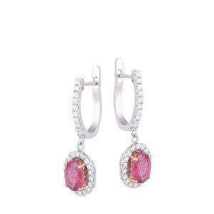 Anting Berlian Batu Ruby VER681248 Victoria Jewellery
