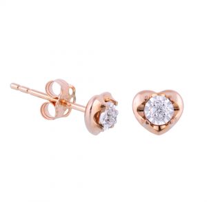 Anting Berlian Love / Giwang Berlian Love VER646871 Victoria Jewellery - Rosegold
