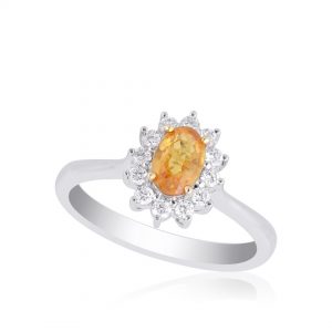 Cincin Berlian Batu Yellow Sapphire VLR658928 Victoria Jewellery
