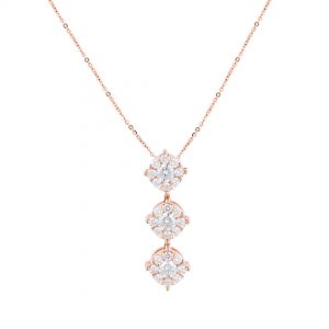 Liontin Berlian Trilogi VPD616683 Victoria Jewellery - Rosegold