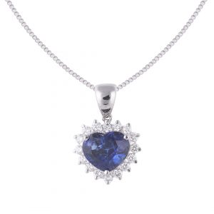 Liontin Berlian Batu Blue Shappire Love VPD650748 Victoria Jewellery