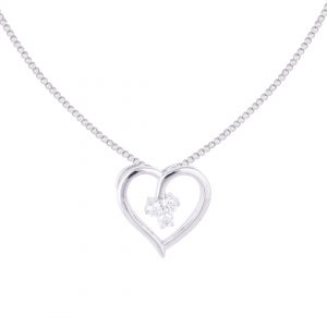 Liontin Berlian + Kalung VPD649568 Victoria Jewellery - Putih