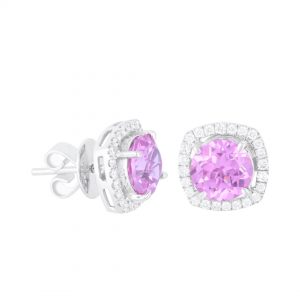 Anting Berlian Batu Pink VER262200 Victoria Jewellery