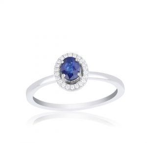 Cincin Berlian Batu Blue Sapphire VLR765350 Victoria Jewellery