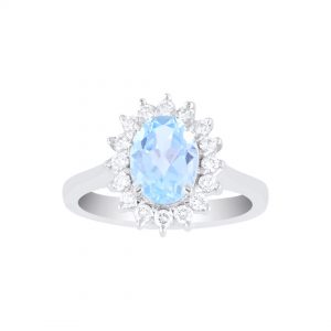 Cincin Berlian Batu Blue Sapphire VLR Victoria Jewellery
