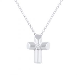 Liontin Salib Berlian + Kalung VPD368209 Victoria Jewellery