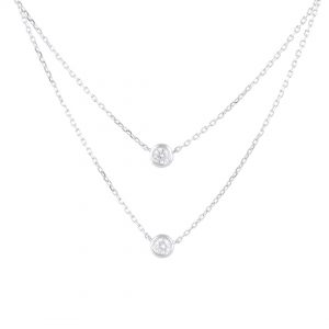 Liontin Berlian Solitaire + Kalung / Kalung Layer Berlian