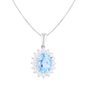 Liontin Berlian Batu Blue Topaz VPD597081 Victoria Jewellery