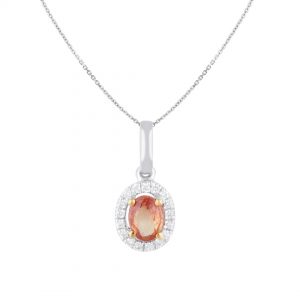 Liontin Berlian Batu Orange Sapphire VPD820943 Victoria Jewellery