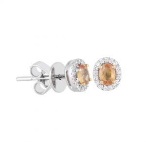 Anting Berlian Batu Yellow Sapphire VER820950 Victoria Jewellery